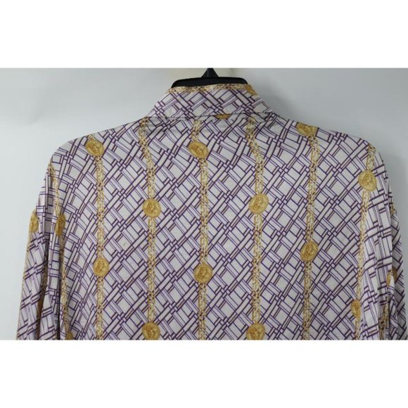 Vintage Versace Jeans Couture Shirt Mens XL Medusa Pattern Gold Chain Baroque - Picture 6 of 16